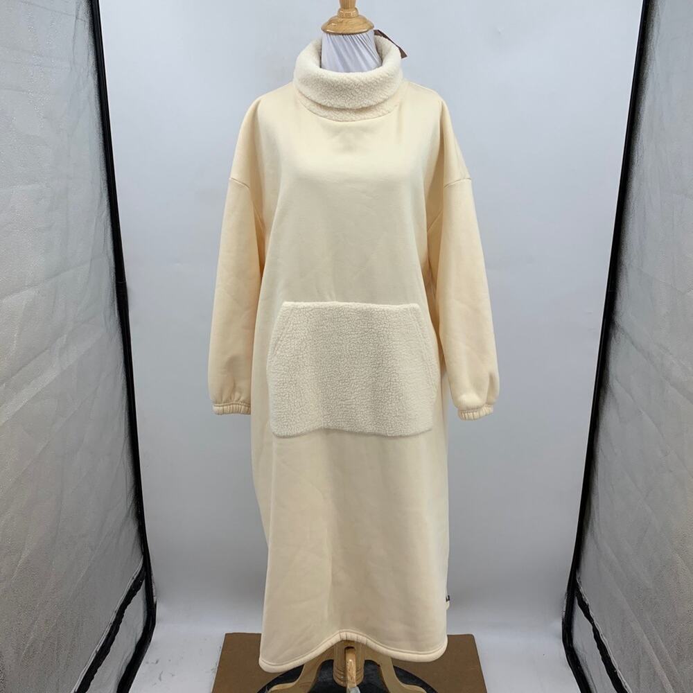 Nap Sweatshirt Dress Womens S Small Fleece Lined Oversized Turtleneck Loungewear - Picture 2 of 16
